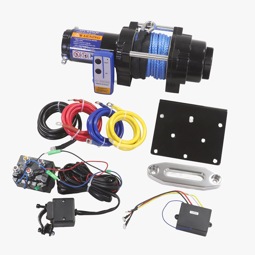Vinsch el 12V 3500, Med fjärrkontroll och syntetisk vinschlina  1