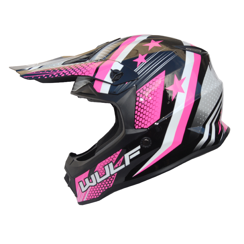 Crosshjälm barn rosa, Wulf - Junior Iconic crosshjälm rosa 